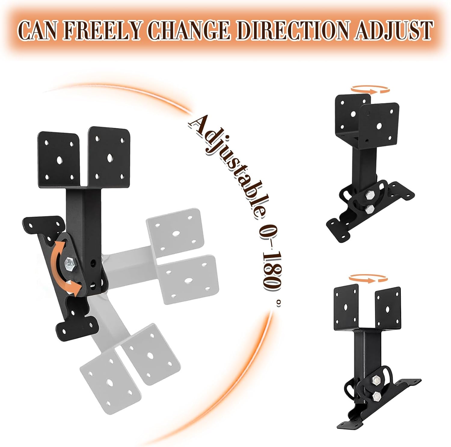 3 Pack Pergola Riser Brackets Kit - 90 Degree Adjustable Saddle Stainless Steel Adjustable Angle Roof Riser for Wood Gazebo, Patio Pergola - Heavy Duty Roof Beam Mount Brackets(3)