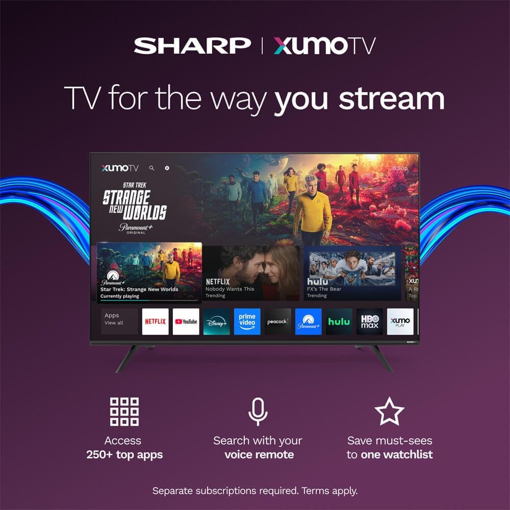 Sharp 4TC85HP7050U 85 inch Class Aquos QLED 4K Ultra HD Xumo Smart TV