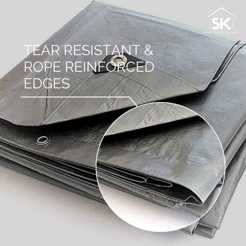 Silver Extra Heavy Duty 16 Mil Poly Tarp Canopy/Cover/Industrial/Agricultural 20x40