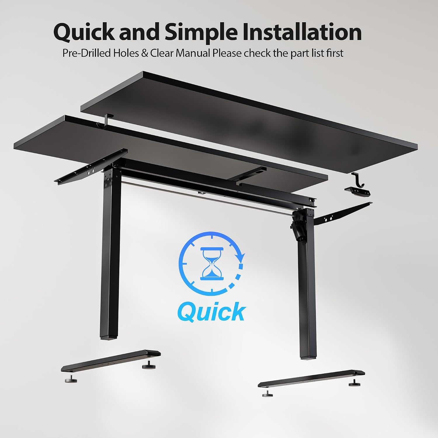 Agilestic Electric Standing Desk, 55 x 28 Inches Height Adjustable Desk, Sit Stand up for Work Office Home, Ergonomic Rising Computer Table with Memory Preset, Black