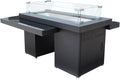 Hiland GSF-RFP 50,000 BTU Two Tier High Output Propane Fire Pit w/Table, Large, Black