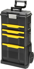 STANLEY Rolling Workshop Toolbox, Detachable Toolbox with Drawers, Flip Bin, Back Pocket, 7 Heavy Duty Wheels, 1-79-206
