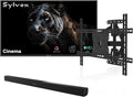 SYLVOX 75 inch Outdoor Mini-LED QLED TV with Wall Mount & Soundbar, 4K UHD, 2000 Nits Full Sun, Anti-Glare Screen, 120Hz, IP56 Waterproof, Dual 30W Dolby Atmos Speaks (Cinema/2025)