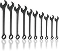Neiko 03129A Jumbo Combination Wrench Set, 10-Piece Open-End Wrench Set, SAE Sizes 1 5/16 Inches to 2 Inches for Large Vehicles, Black Oxide Finish