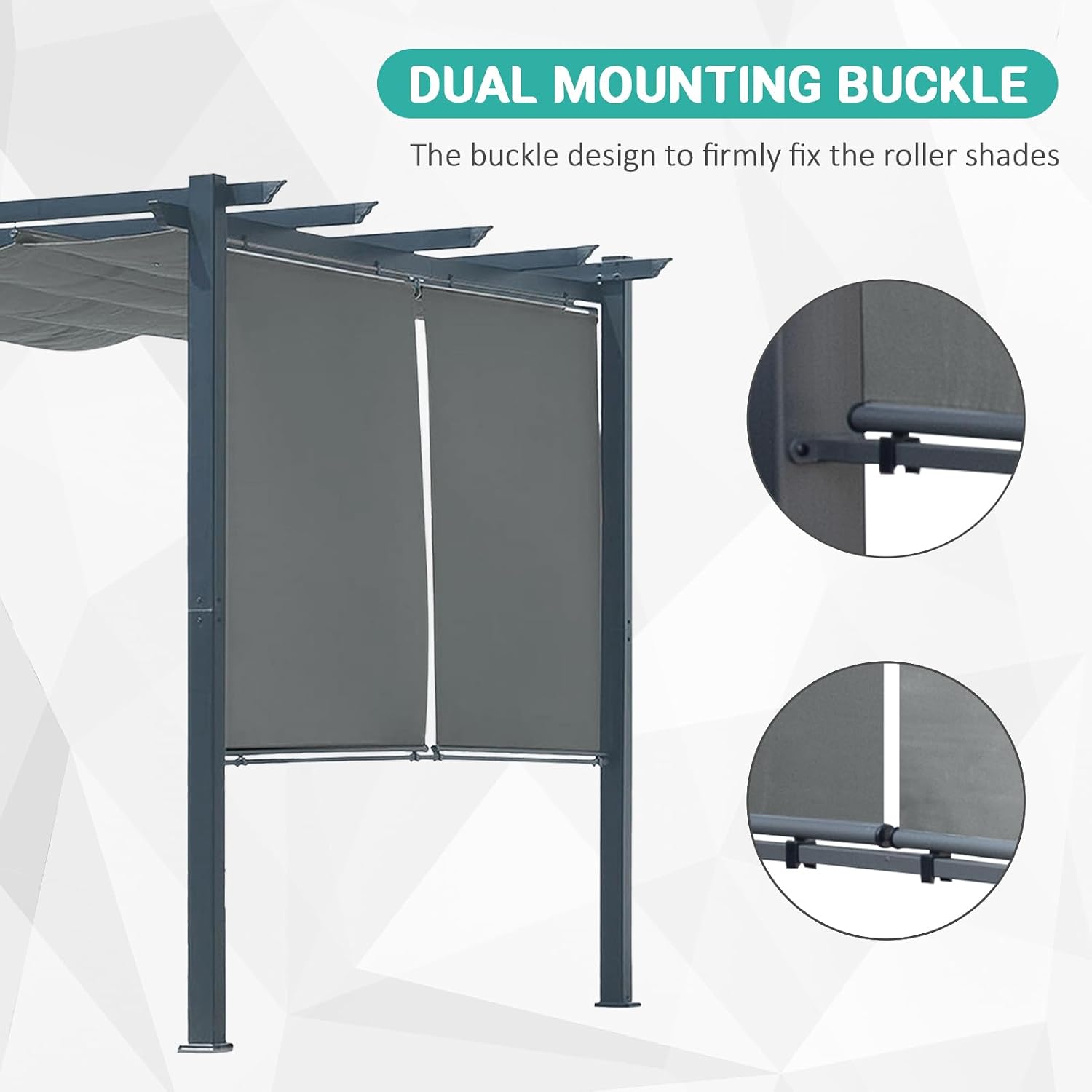 10 x 10 Ft Outdoor Aluminum Pergola, Retractable Canopy & 2 Sides Shades for Patio Backyard Garden Deck