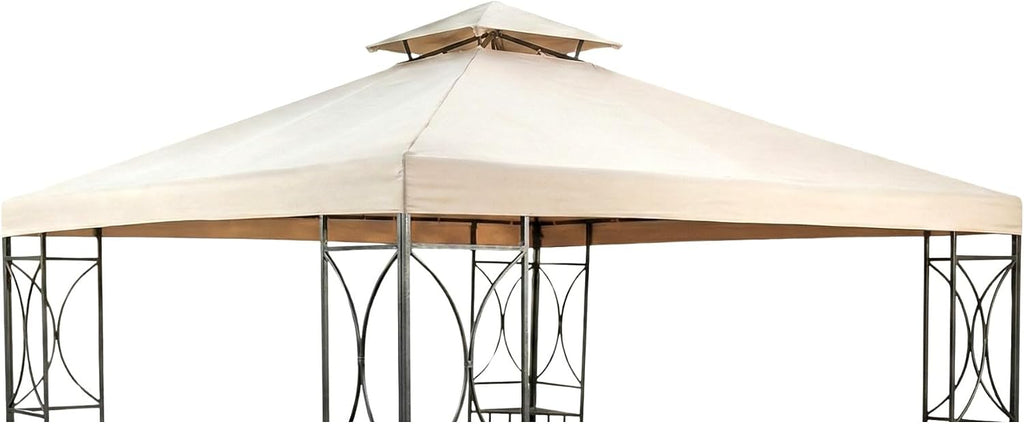 Garden Winds Reinforced Replacement Canopy Top Cover Compatible with The TJSG081 10' x 10' Crescent Gazebo - Classic Sand, Riplock 350