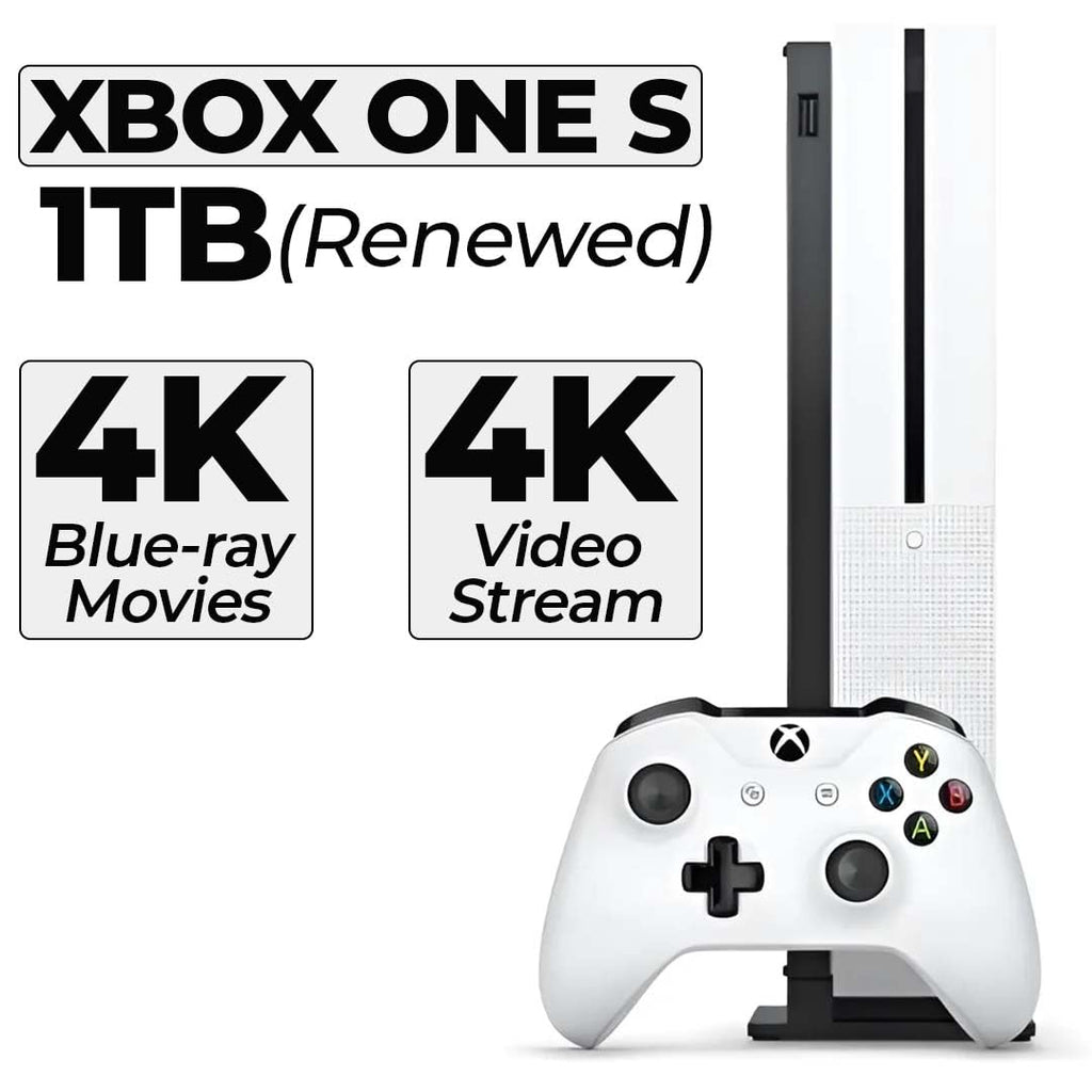 Xbox One S 1TB All-Digital Edition Console Bundle - Includes the Xbox One S Console Series, White, 1x Wireless Controller, and a Microfiber Cloth (Renewed)