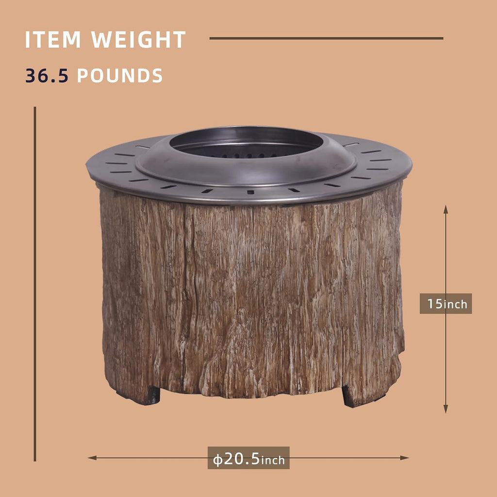 Afterglow Bonfire 20.5 Inch Smokeless Fire Pit with Removable Ash Pan - Portable Outdoor Fire Pit - Stainless Steel - Wood Burning Lightweight Fireplace, Ideal for 4-6 People