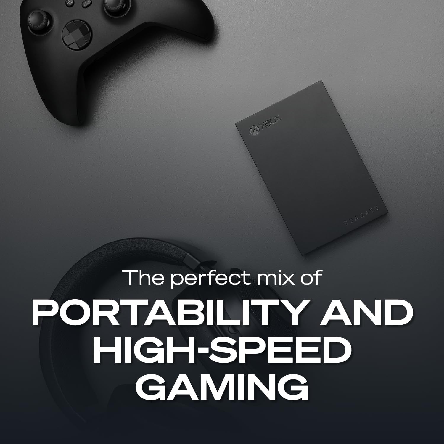 Seagate Game Drive for Xbox 2 TB External Hard Drive Portable HDD - USB 3.2 Gen 1, Black with built-in green LED bar, Xbox Certified, 3 year Rescue Services (STKX2000400)