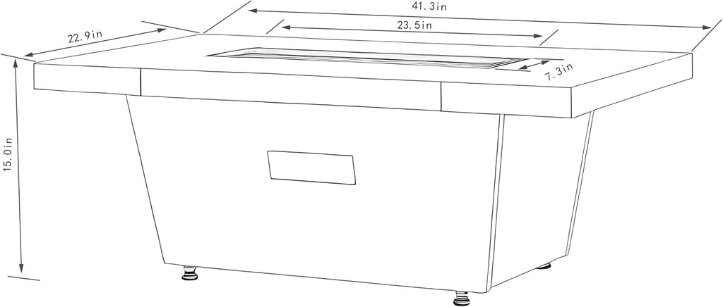 Outdoor Fire Pit Table Propane Gas Fire pits Outdoor Fireplaces 42'' Rectangular Firepit Table, 50,000 BTU Fire Table for Patio Set, White&Blue Glass, Grey.