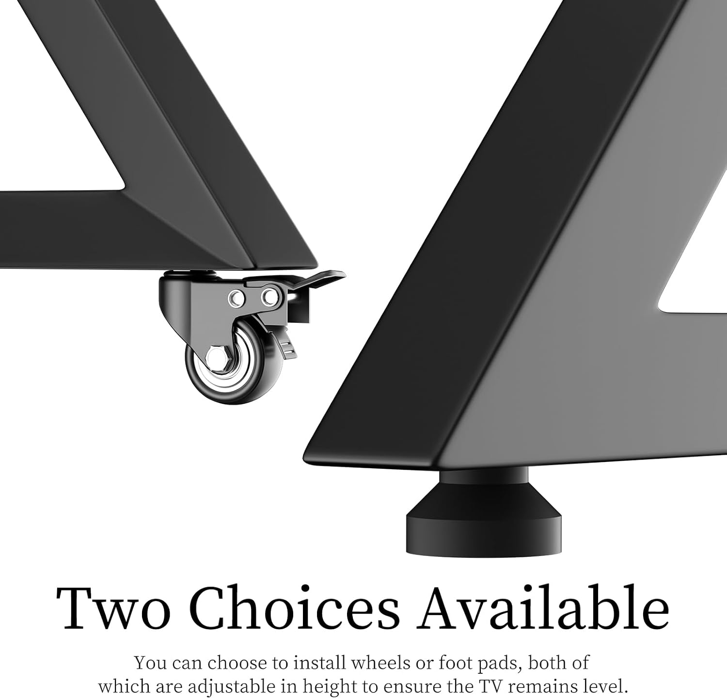 Mobile TV Stand for 65-100 Inch TVs,Adjustable Heights TV Mount Stands with Large Wood Shelf and Wheels,Modern Living Room Rolling TV Stand, Up to 220 lbs,VESA 800x600mm,Walnut(VC-Z1188)
