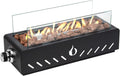 18' Tabletop Propane Gas Fire Pit Bottom-mounted for Table with Umbrella Hole, Portable Smokeless Firepit with Glass Wind Guard for Patio Backyard Camping RV Tailgating, #FP027