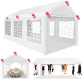 COBIZI 10x20 Party Tent Heavy Duty for Parties, Powder Coating (Better Than Galvanized), Large Outdoor Event Gazebo with Removable Sidewall & Built-in Sandbag, Waterproof for Church & Wedding, White