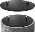G GOOD GAIN Firepit Lid Round 36 Inch - Rust Resistant Fire Pit Lid Cover with Wooden Handle & Gloves, Fire Pit Snuffer Lid for Courtyards, Patio, Winter Cold Protection. Fits Fire Pits Up to 34'