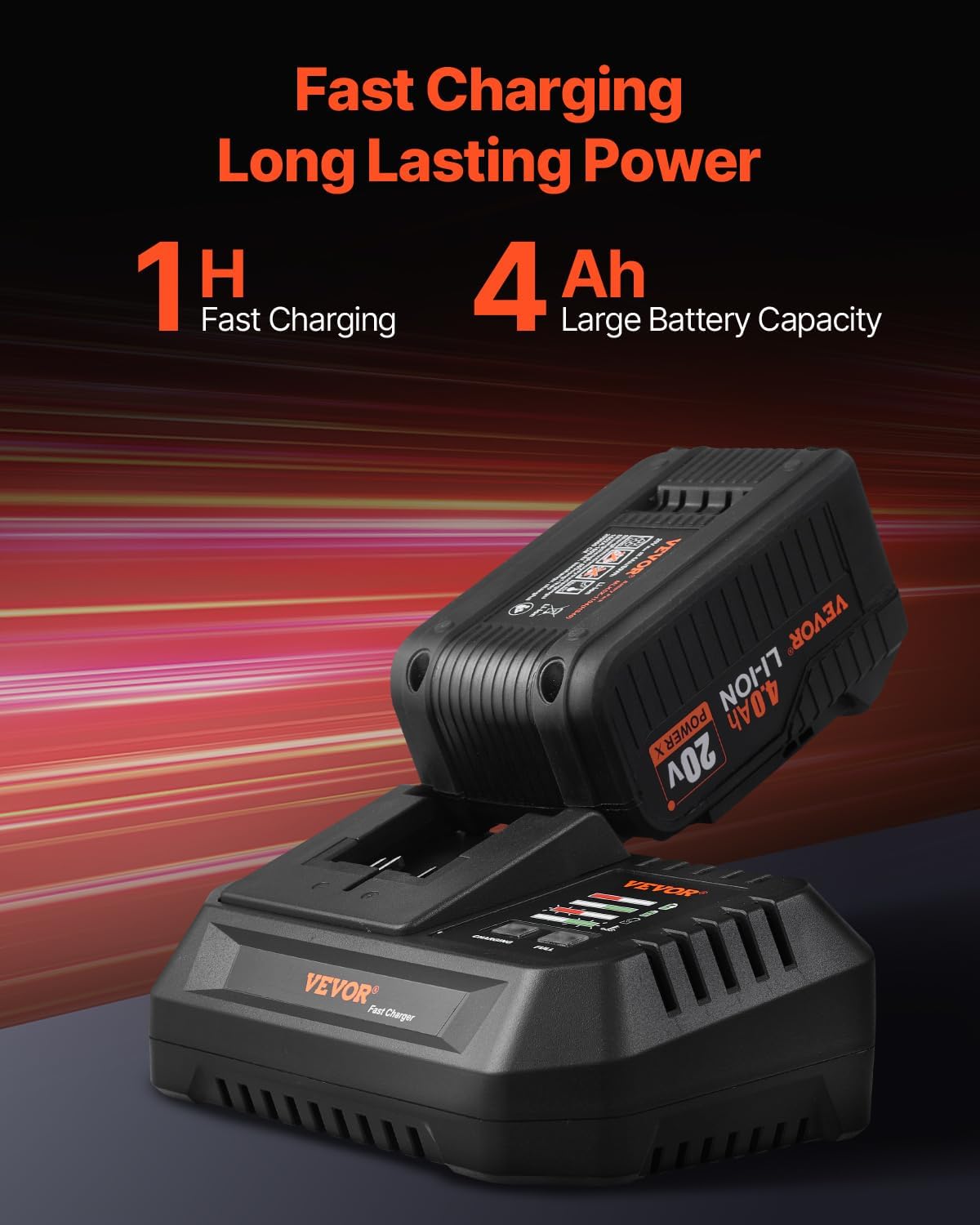 VEVOR Tool Combo Kit, 20V Max Cordless 2-Tool Combo Kit, with 1/2 in Impact Drill, 1/4 in Impact Driver, Compact Cordless Power with 4.0 Ah Batteries, Screws, Charger, and Cloth Bag