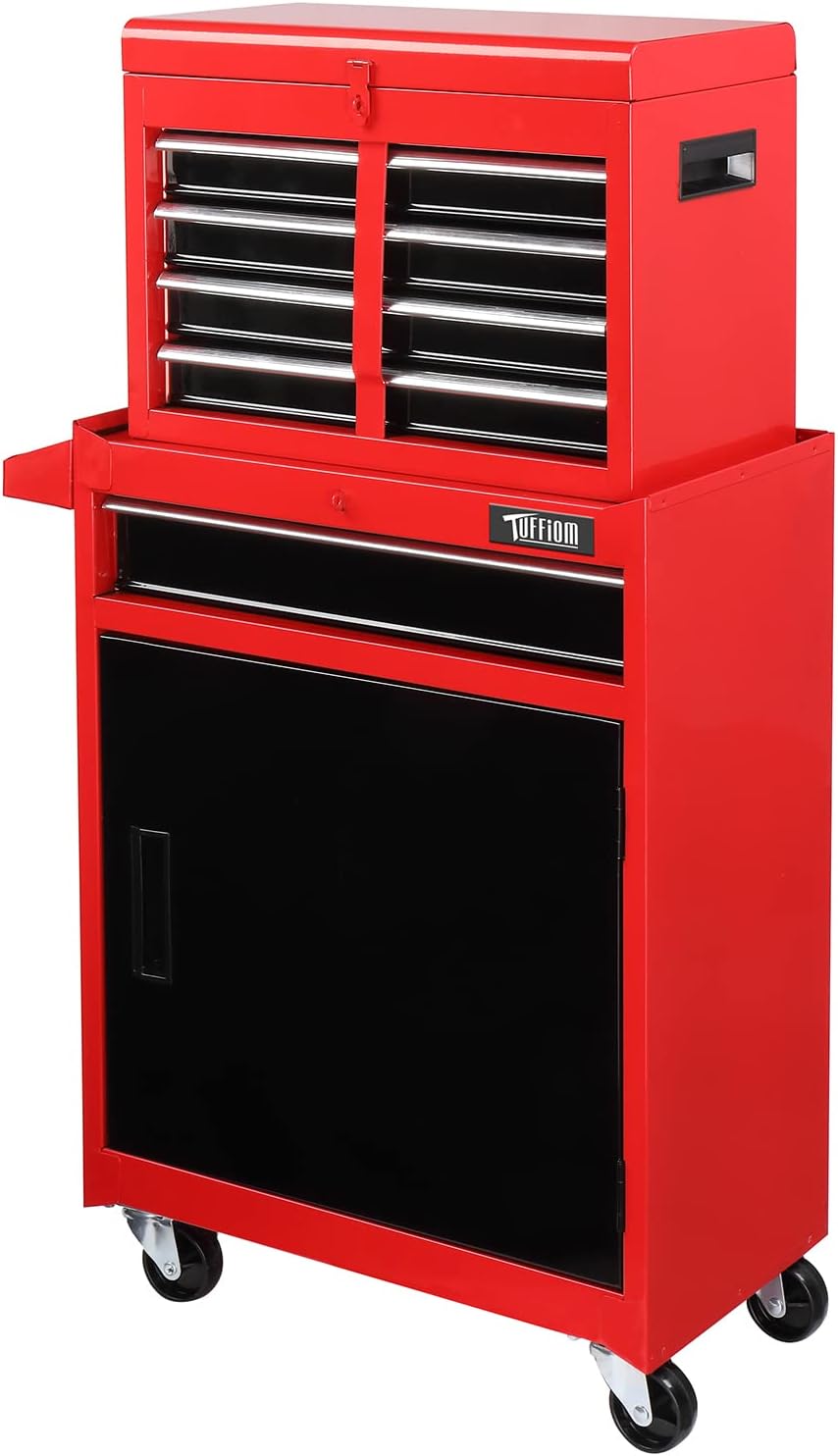 TUFFIOM 5-Drawer Rolling Tool Chest, Tool Storage Cabinet w/Drawers, Lockable Wheels, Detachable Top & Adjustable Shelf, Mechanic Tool Organizer Box for Garage, Workshop, Warehouse & Repair Shop