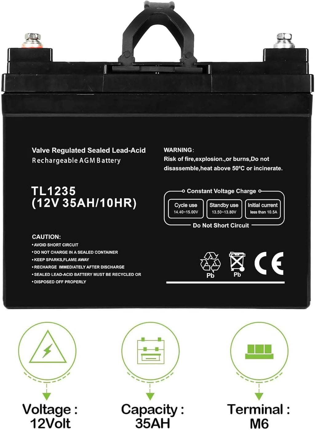 WEIZE 12V 35AH Deep Cycle Battery for Scooter Pride Mobility Jazzy Select Electric Wheelchair, Set of 2