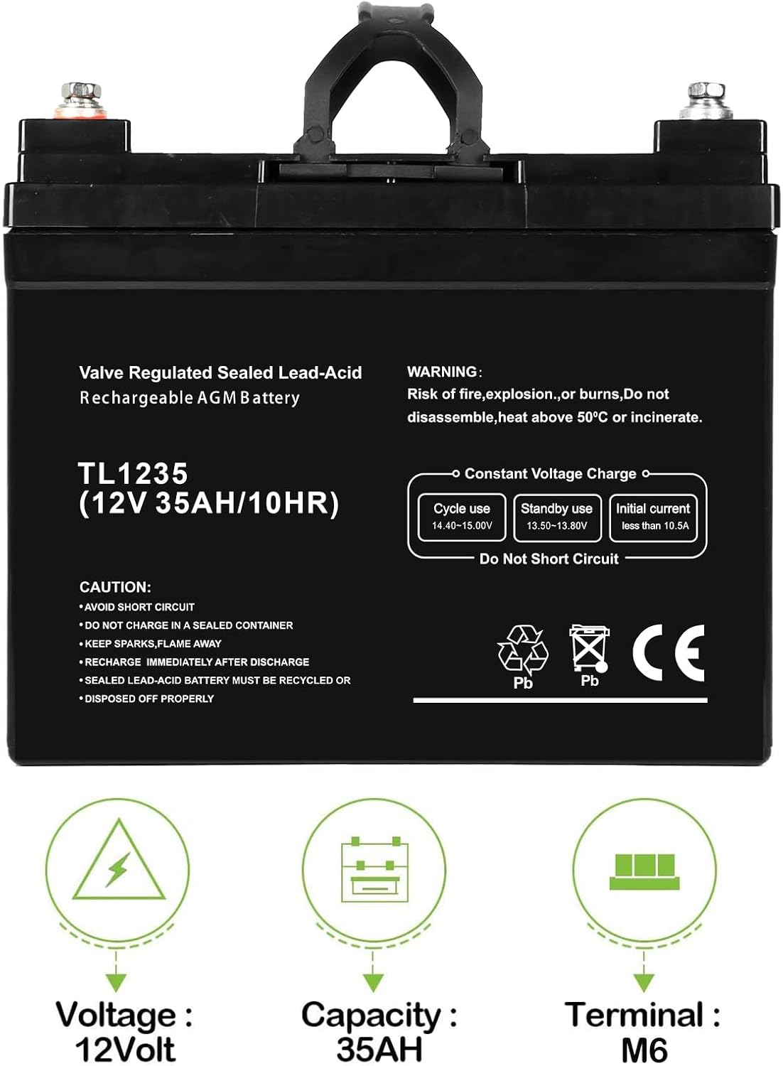 WEIZE 12V 35AH Deep Cycle Battery for Scooter Pride Mobility Jazzy Select Electric Wheelchair, Set of 2