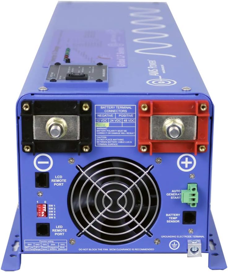 AIMS Power 6000 Watt 48 VDC Pure Sine Inverter Charger 120 VAC Output 60A Charger 40A Transfer Switch PICOGLF60W48V120V