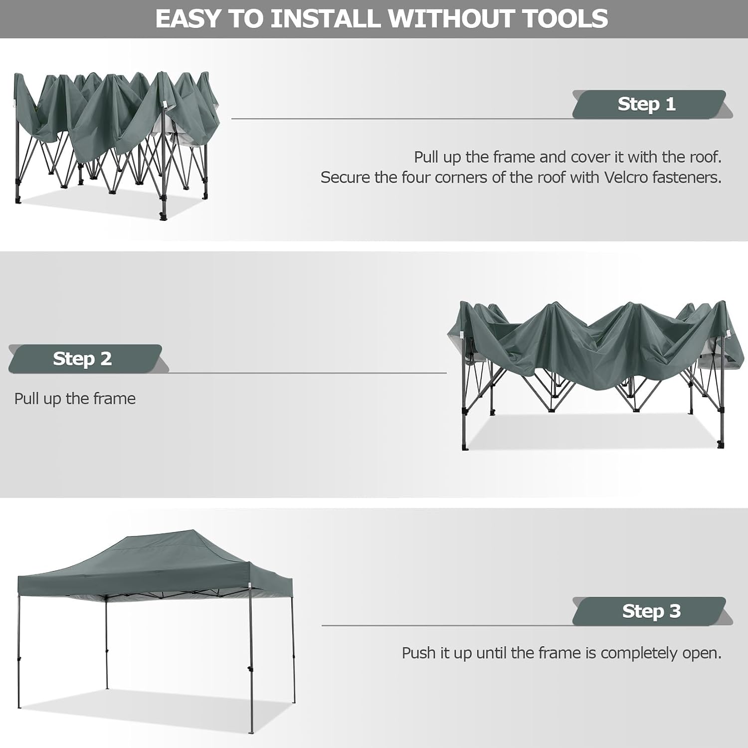 COBIZI 10x15 Pop up Canopy Tent 10x15 Canopy with 4 Sidewalls Waterproof Heavy Duty Commercial Canopy for Parties Outdoor Garden Gazebo Tent, Carry Bag(10x15ft, Gray)