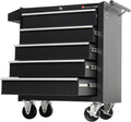 5-Drawer Rolling Tool Chest with Wheels, Heavy Duty Lockable Metal Tool Cabinet, Rolling Tool Box Organizer for Garage, Workshop, Repair Shop, Black