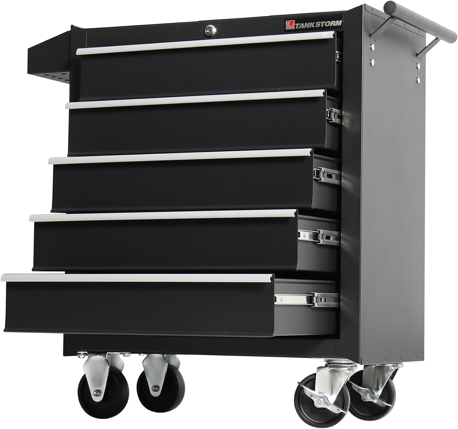 5-Drawer Rolling Tool Chest with Wheels, Heavy Duty Lockable Metal Tool Cabinet, Rolling Tool Box Organizer for Garage, Workshop, Repair Shop, Black