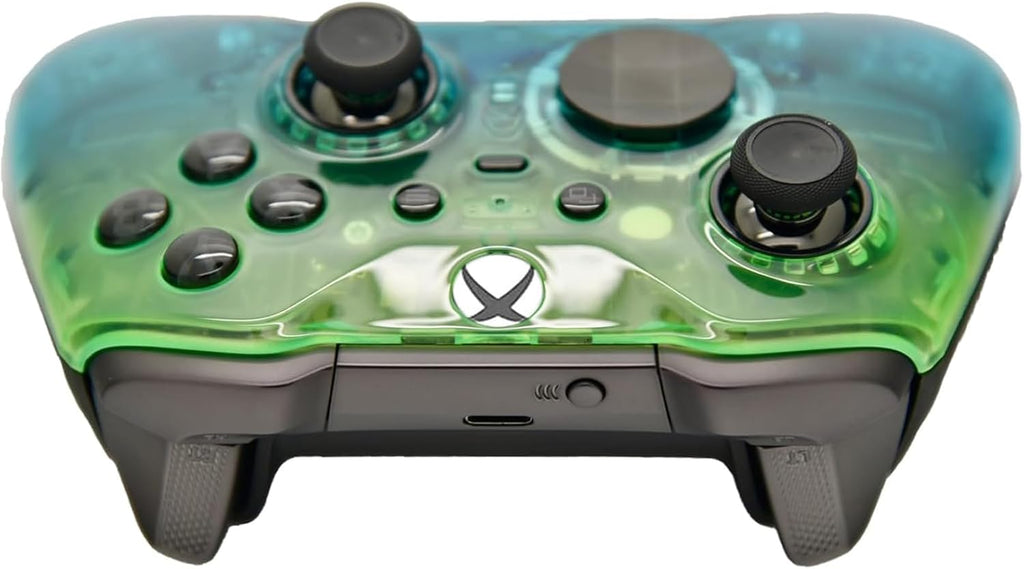 Elite 2 Custom Controller for PC, Windows 10+ Series X/S & One (Clear Green & Blue)