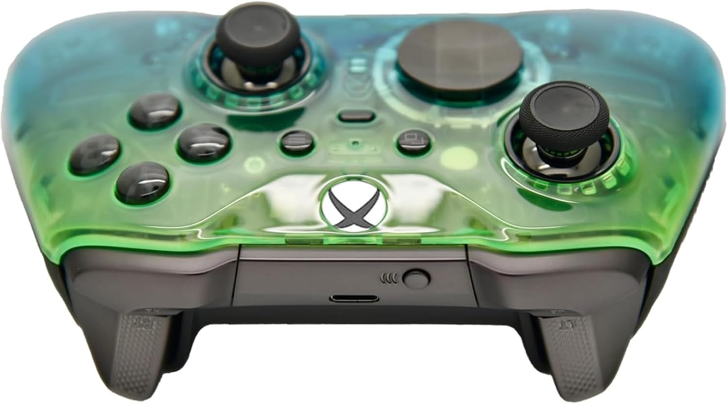 Elite 2 Custom Controller for PC, Windows 10+ Series X/S & One (Clear Green & Blue)