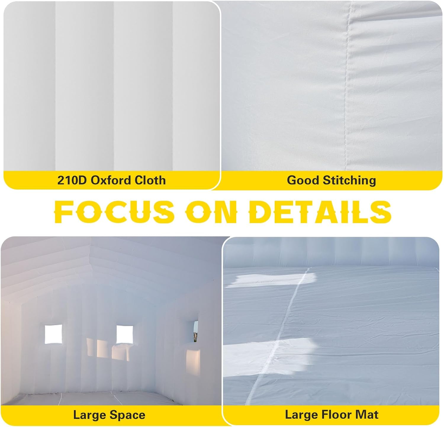 EROMMY 20x16.5x12 FT Large White Inflatable Nightclub, Blow Up Party Tent Portable with 950W Blower, Disco Night Club Tent for Adult Birthday Party Business Rental