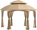 Garden Winds Reinforced RipLock 350 Replacement Canopy Top and Netting Set Compatible with Heritage 12' x 12' Hexagon Gazebo Models L-GZ793PST-E, A101011800 - Beige