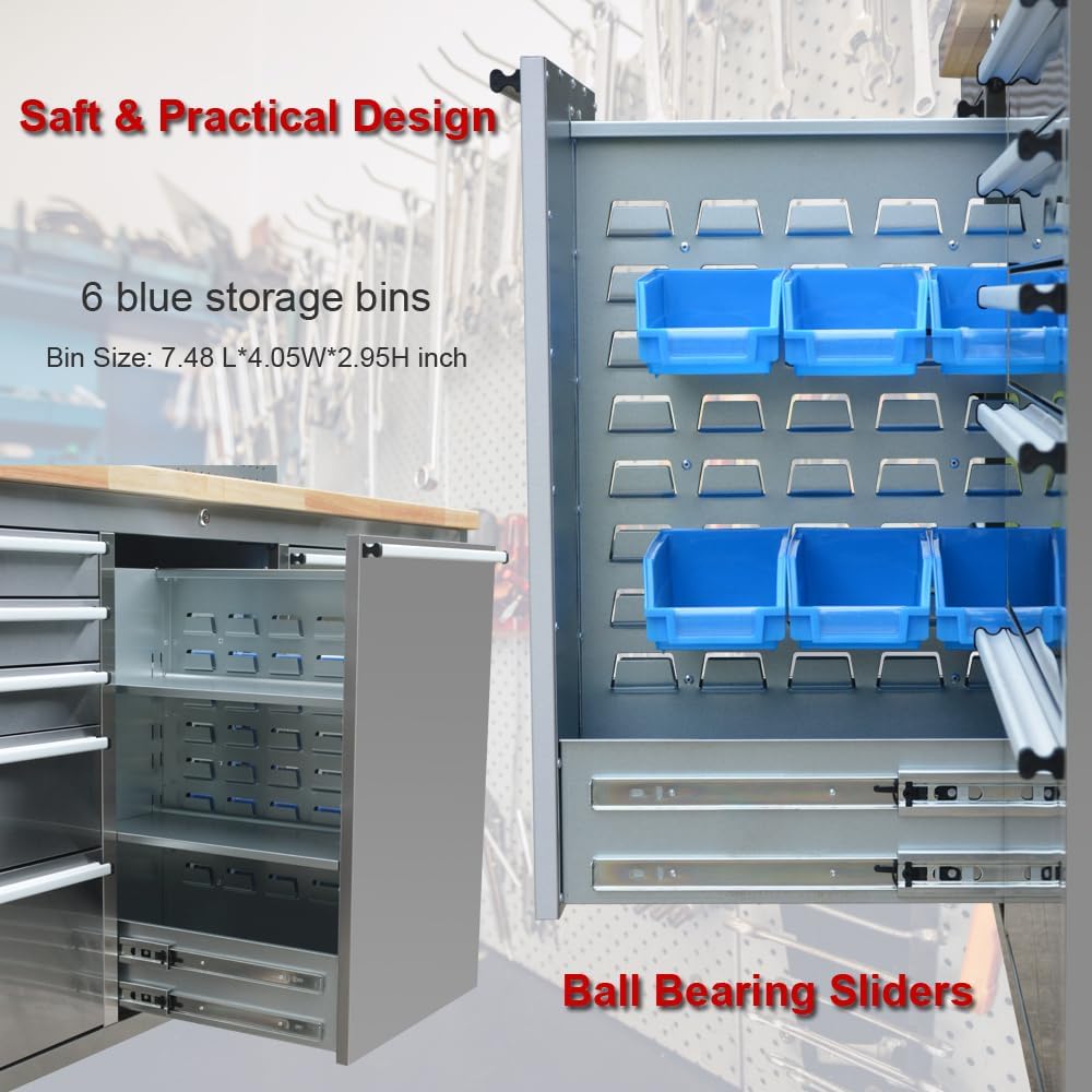 2 Pack - 72' Stainless Steel Rolling Tool Chest with 11 Drawers + 3 Upper Cabinets, Large Lockable Storage Cabinet, Mobile Workbench with Wheels for Garage Workshop (2 × HTC7214W1)