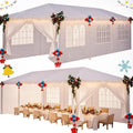 HOTEEL 10x30 Party Tent with 8 Removable Sidewalls for Parties, Weddings, BBQ, Waterproof Outdoor Event Canopy, Patio Camping Gazebo, Carpas para Fiestas, White
