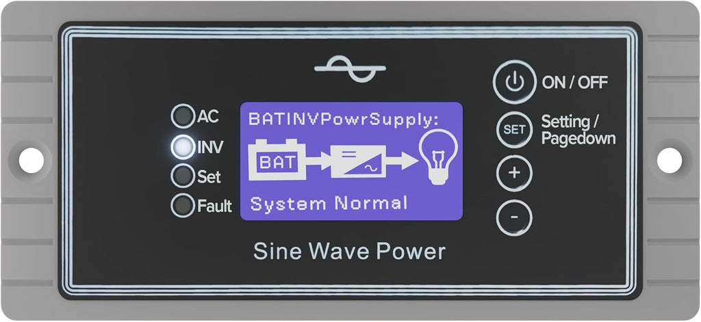 ExpertPower 3000W Pure Sine Wave Inverter Charger | Peak 9000W | DC 12V - AC 110V | LifePO4/ Lithium Battery Compatible | Auto Transfer Switch | External Display