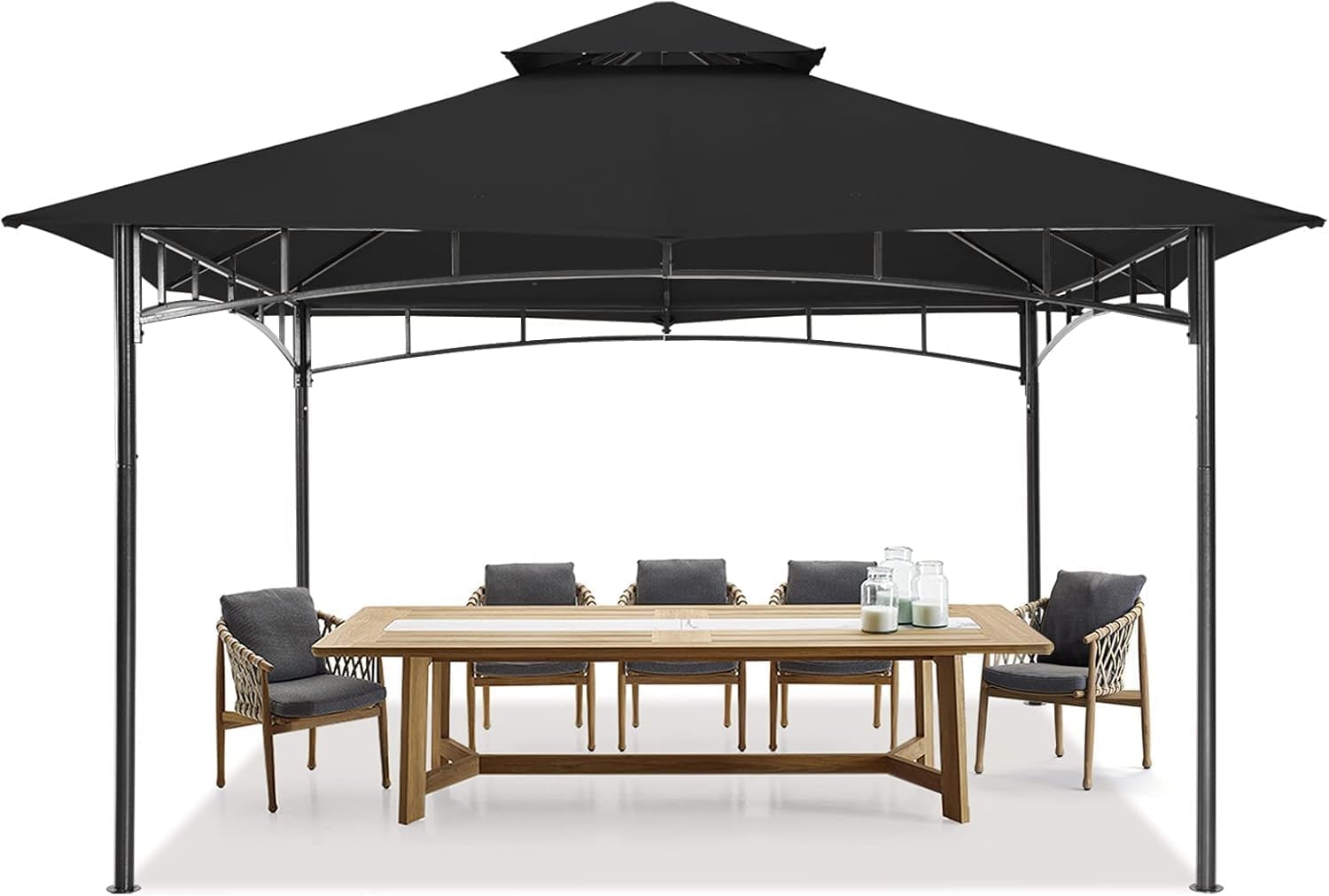 MASTERCANOPY Outdoor Garden Gazebo for Patios with Stable Steel Frame (11x11, Deep Grey)