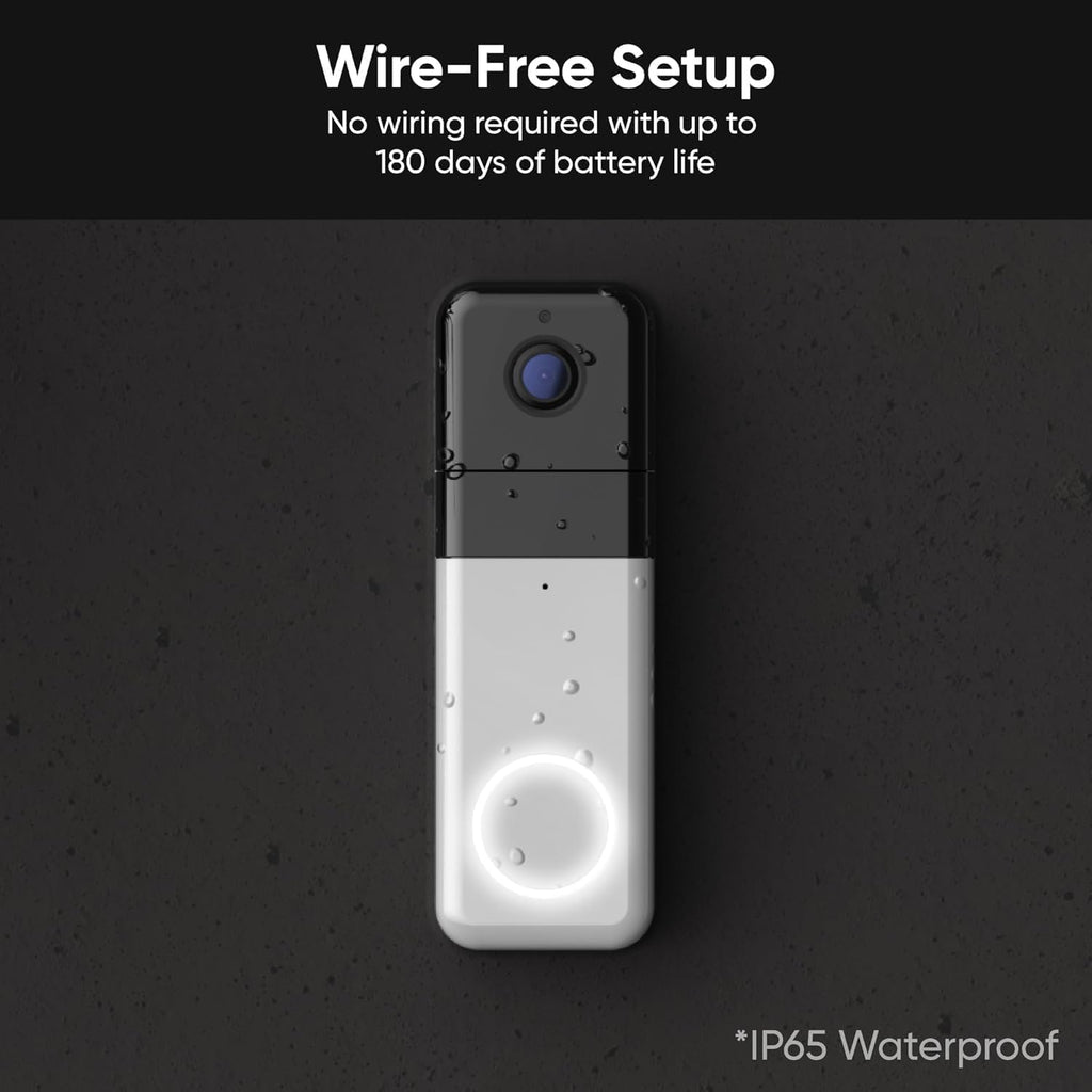Wyze Wireless Video Doorbell Pro (Chime Included) with Easy-to-Use Design, 1440 HD Video, 1:1 Head-to-Toe View (1:1 Aspect Ratio), 2-Way Audio, Night Vision