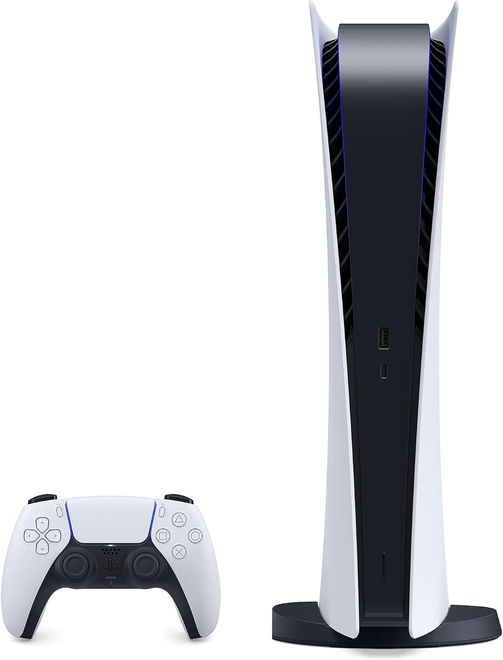 PS5 - Sony PlayStation 5 Digital Edition Gaming Console + Wireless Controller - 16GB GDDR6 RAM, 825GB SSD, 120Hz 8K Output, White