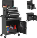 Tool Chest, 5-Drawer Rolling Tool Chest with Detachable Top Tool Box, Tool Box with Wheels, Tool Storage Cabinet for Garage, Warehouse, Workshop (Black)