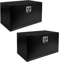 30 Inch Underbody Tool Boxes 2 Pack, 30'x 18'x 18' Heavy Duty Under Body Steel Toolbox for Truck Storage with T-Handle, Lock and Keys, Black (Pack of 2)