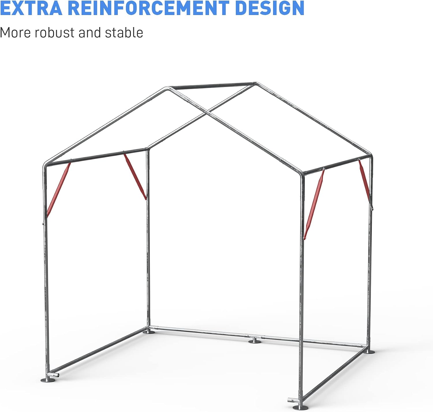 Outdoor Storage Shelter, 6x6 ft Portable Shed with Roll up Zipper Door, Waterproof and UV Resistant Anti-Snow, Heavy Duty Carport for Storing Garden Tools, Outdoor Equipment