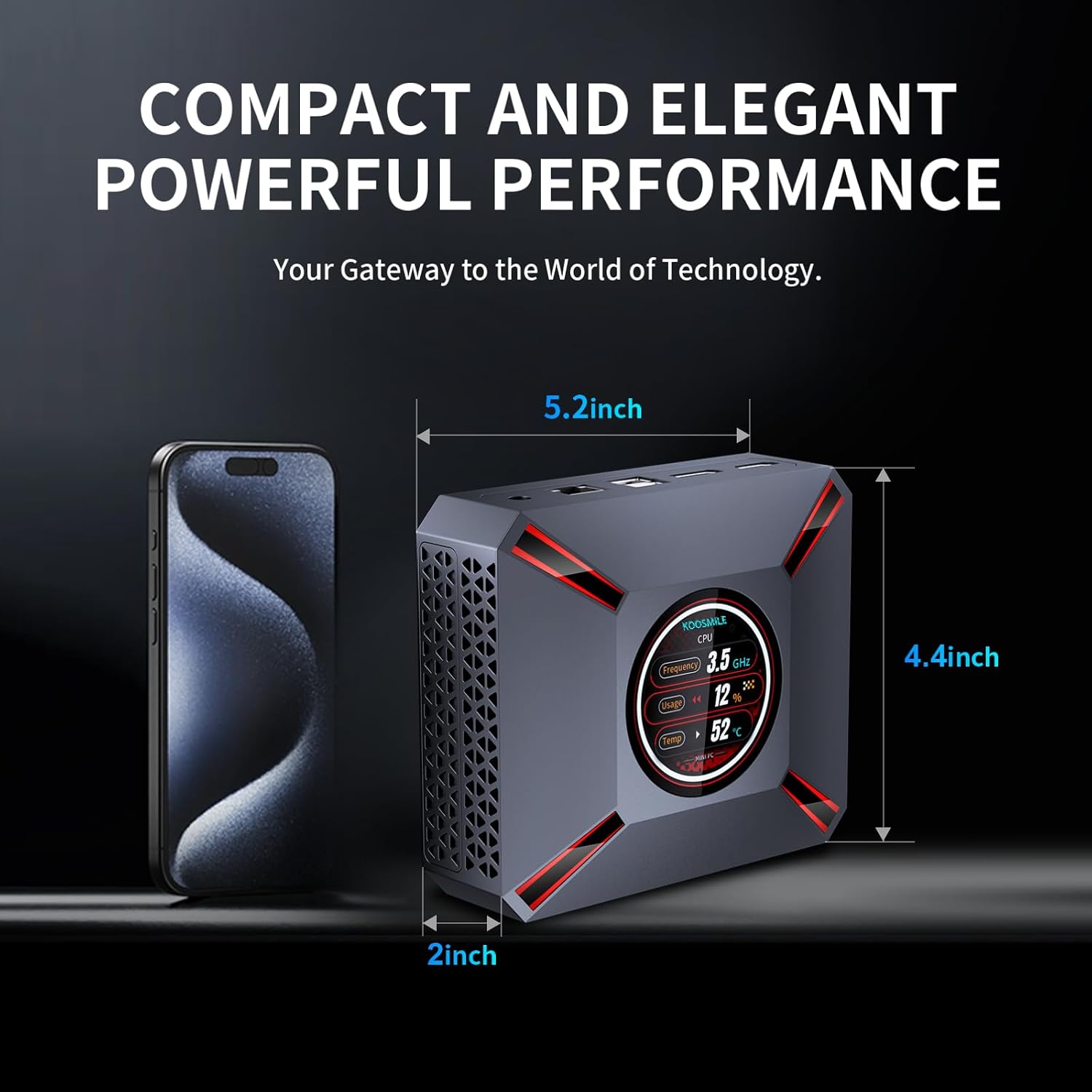 Mini PC Win 11 Pro, Mini Computers Core i9-12900HK (14C/20T, up to 5.0GHz) 32GB DDR4,DP/HDMI 8K/4K,2TB PCIe 3.0 SSD, WiFi 6, BT 5.2 Desktop Computers for Office & Business(32GB+2TB)