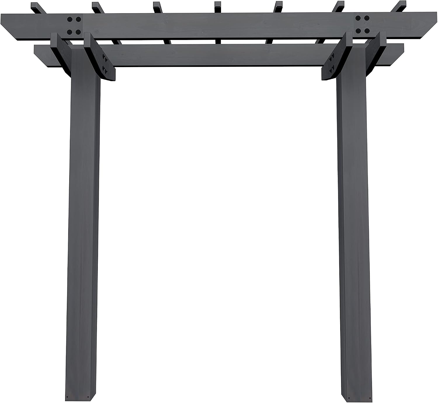Vita Charcoal Gray Wildwood Cedar Arbor – 72' W x 90' H, Garden Arch for Climbing Plants, Wedding Ceremony & Backyard Décor, Durable Two-Post Trellis, Easy Assembly, for Parties & Celebrations