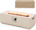 Giantex Propane Fire Pit Table, 50,000 BTU Terrazzo Gas Fire Table w/Simple Ignition System & Stainless Steel Burner, Protective PVC Cover, CSA Certified, 42' Outdoor Firepit for Patio, Yard, Garden