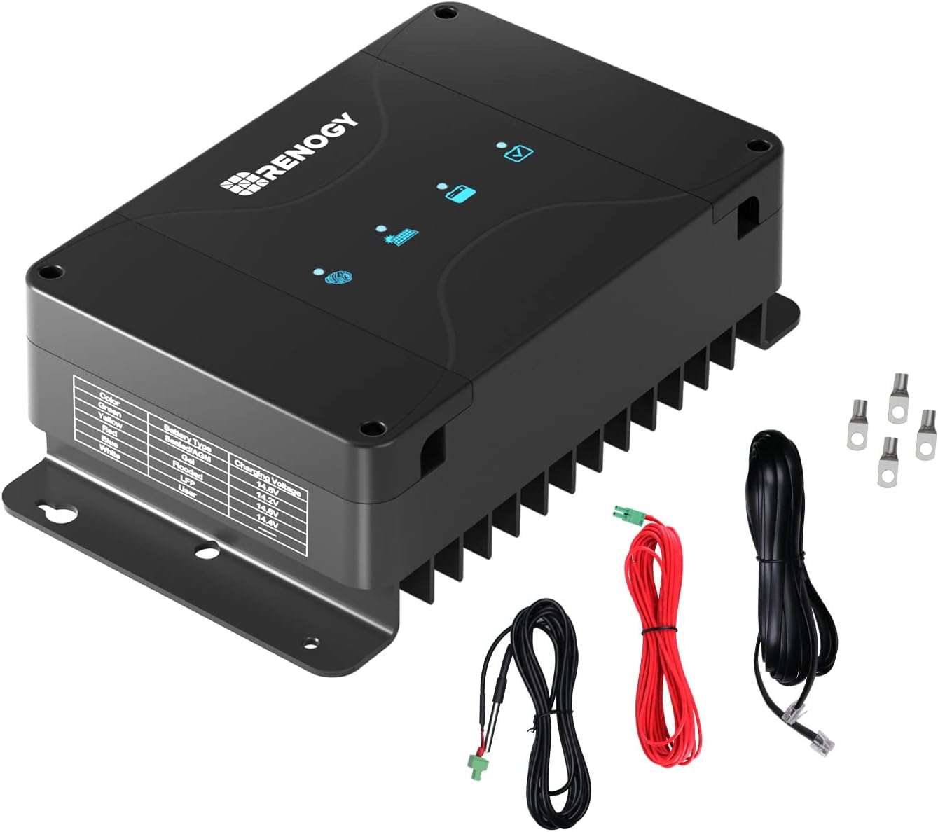 Renogy 12V 50A DC to DC Battery Charger with MPPT, On-Board Battery for Gel, AGM, Flooded and Lithium Batteries, Using Multi-Stage Charging, Solar Panel and Alternator