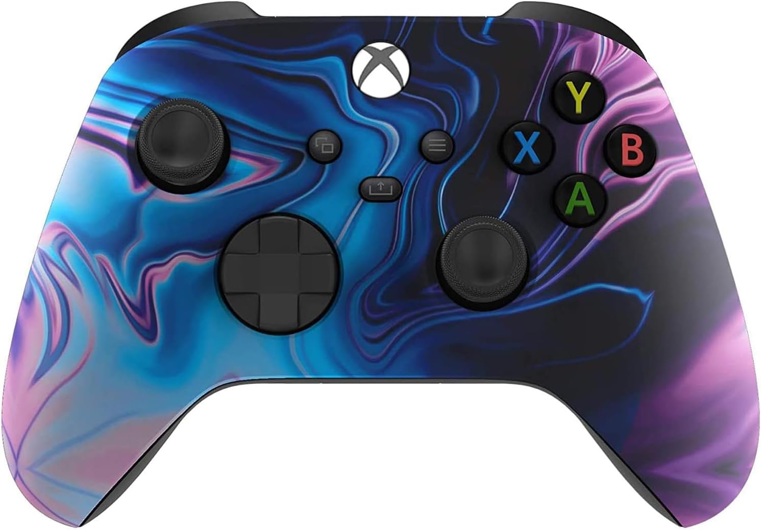 Custom Controllerzz Wireless Controller for Microsoft Xbox Series X/S & Xbox One - Custom Soft Touch Feel - Custom Xbox Series X/S Controller (X/S Blue & Purple Swirl)