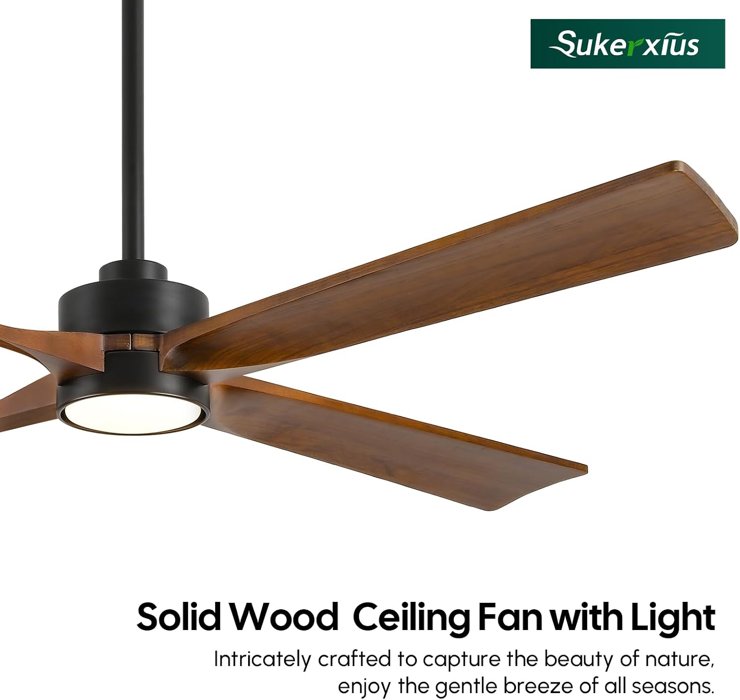 52 Inch Outdoor Ceiling Fan with Lights Remote, Smart Control via Alexa/App, High CFM Quiet Reversible DC Motor, Modern Farmhouse Solid Wood Blades Damp Rated, for Indoor Living Room Exterior Patio
