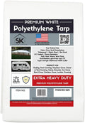 16 Mil White Extra Heavy Duty Poly Tarp - Waterproof Tarp with True Size, UV Protection, Tear Resistance, Arctic Flexibility & Reinforced Corners 20x34