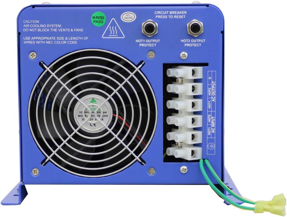 AIMS Power 6000 Watt 48 VDC Pure Sine Inverter Charger 120 & 240 Split Phase VAC Output 60A Charger 40A Transfer Switch PICOGF60W48V240VS