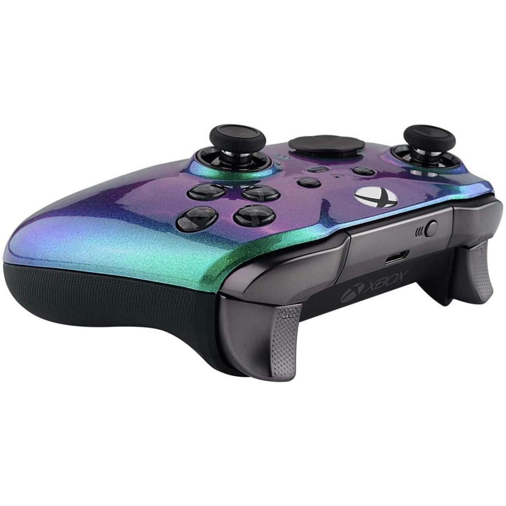 Custom Controllerzz Elite Series 2 Controller Compatible With Xbox One, Xbox Series S and Xbox Series X (Green & Purple Chameleon)
