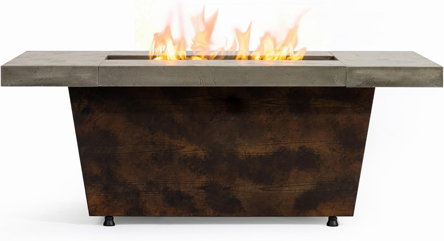 Outdoor Fire Pit Table Propane Gas Fire pits Outdoor Fireplaces 42'' Rectangular Firepit Table, 50,000 BTU Fire Table for Patio Set, White&Blue Glass, Tank Required to Be Kept Outside, Grey.