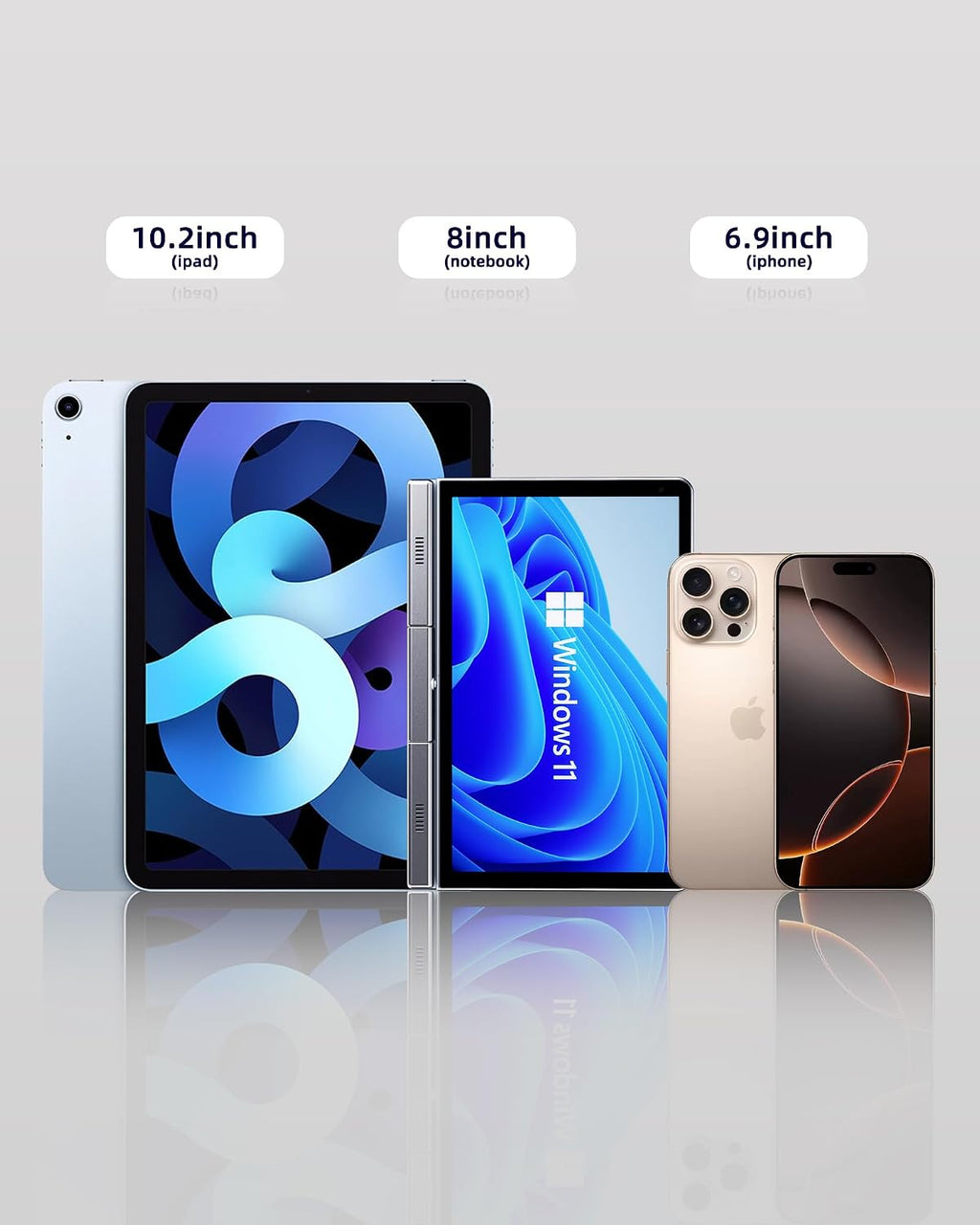 8' Mini Laptop 2-in-1 HD Touchscreen Portable, Win 11 Pro Portable Pocket PC, N150 12 GB LPDDR5 512 GB M.2 SSD, Wi-Fi 6, BT 5.2 2 MP Camera, G-Sensor, HDMI, Type C